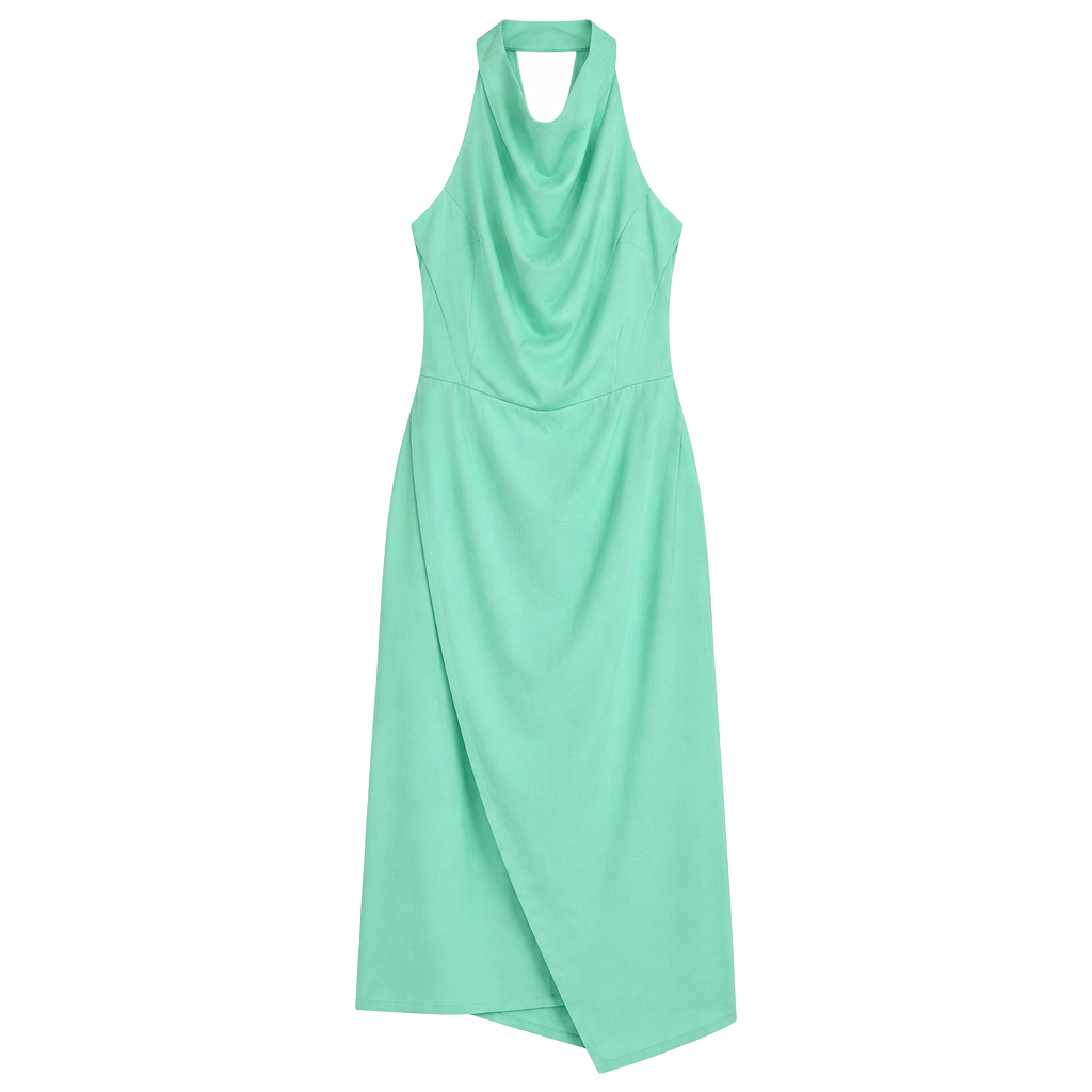 NWT Elliatt Aria Midi Dress Size L Mint Green NWT Halter Top Cocktail Coastal 1