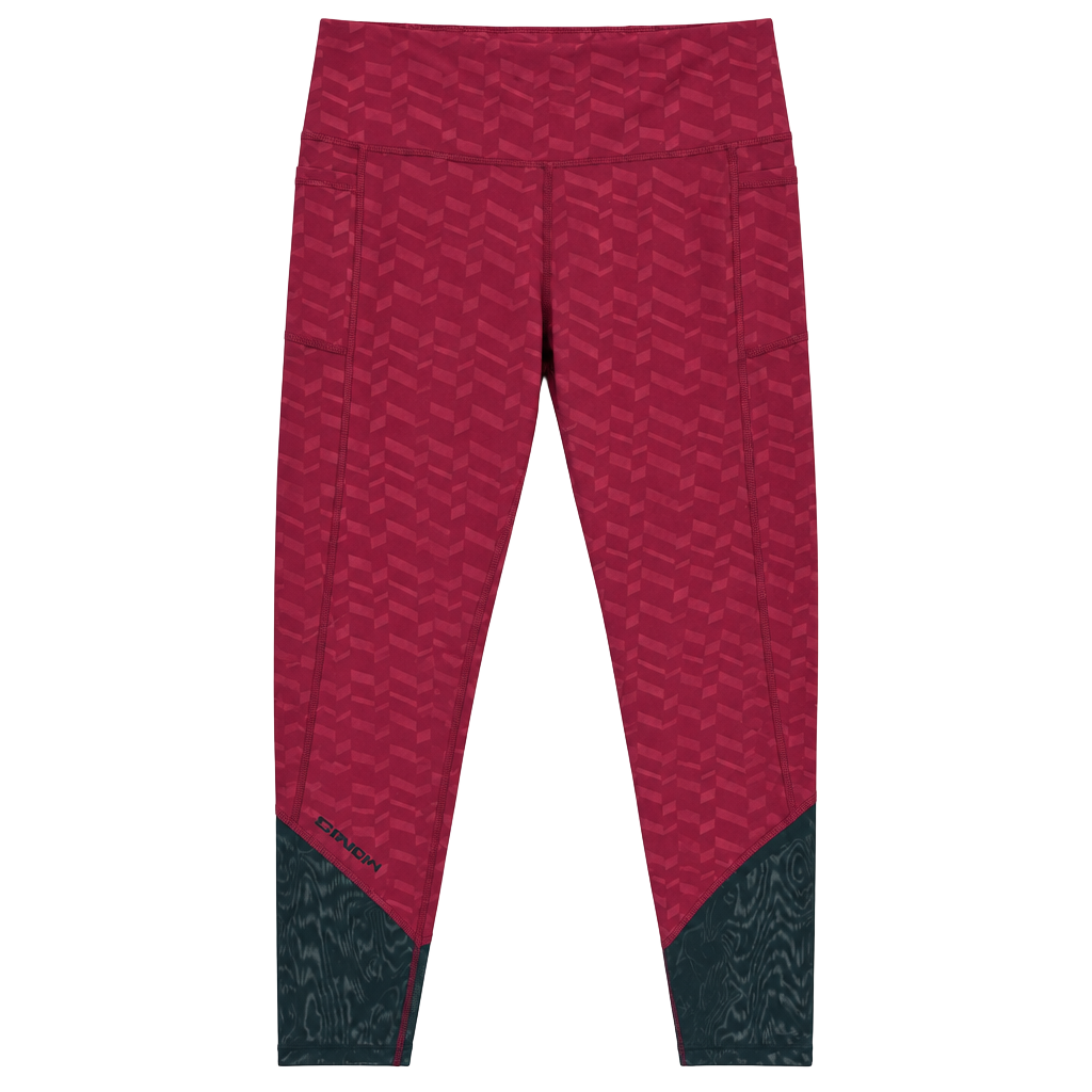 Cinch Women’s Active Leggings Size Medium Burgundy Geo Mesh Trim Equestrian 1