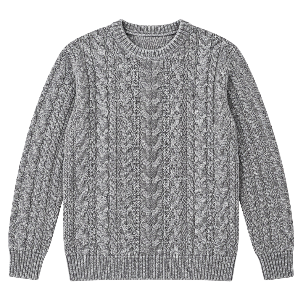 Lauren Ralph Lauren Cable Knit Sweater M Grey Rayon Scoop Neck 1
