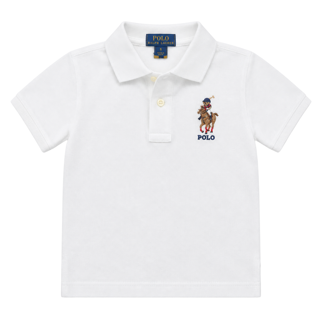Polo Ralph Lauren Polo Bear Polo Shirt Size 6 White Cotton 1