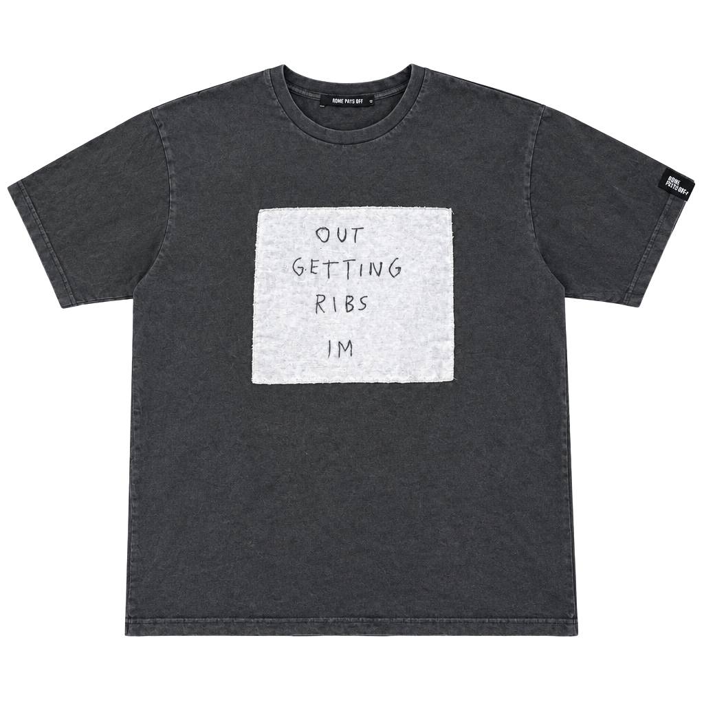 Rome Pays Off Out Getting Ribs T-Shirt Size XL Charcoal Graphic Tee 1