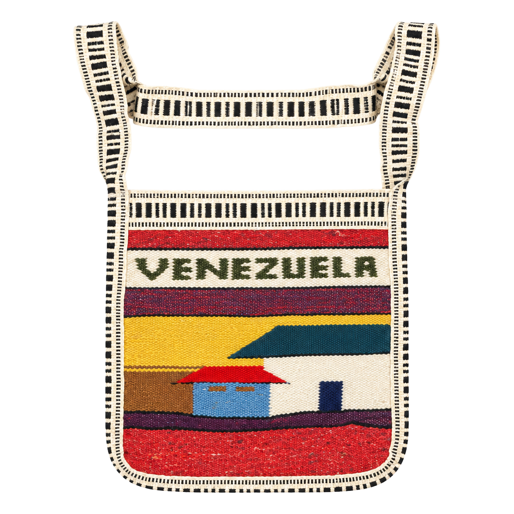Handmade Venezuela Woven Tapestry Crossbody Bag Multi-Color Souvenir 1