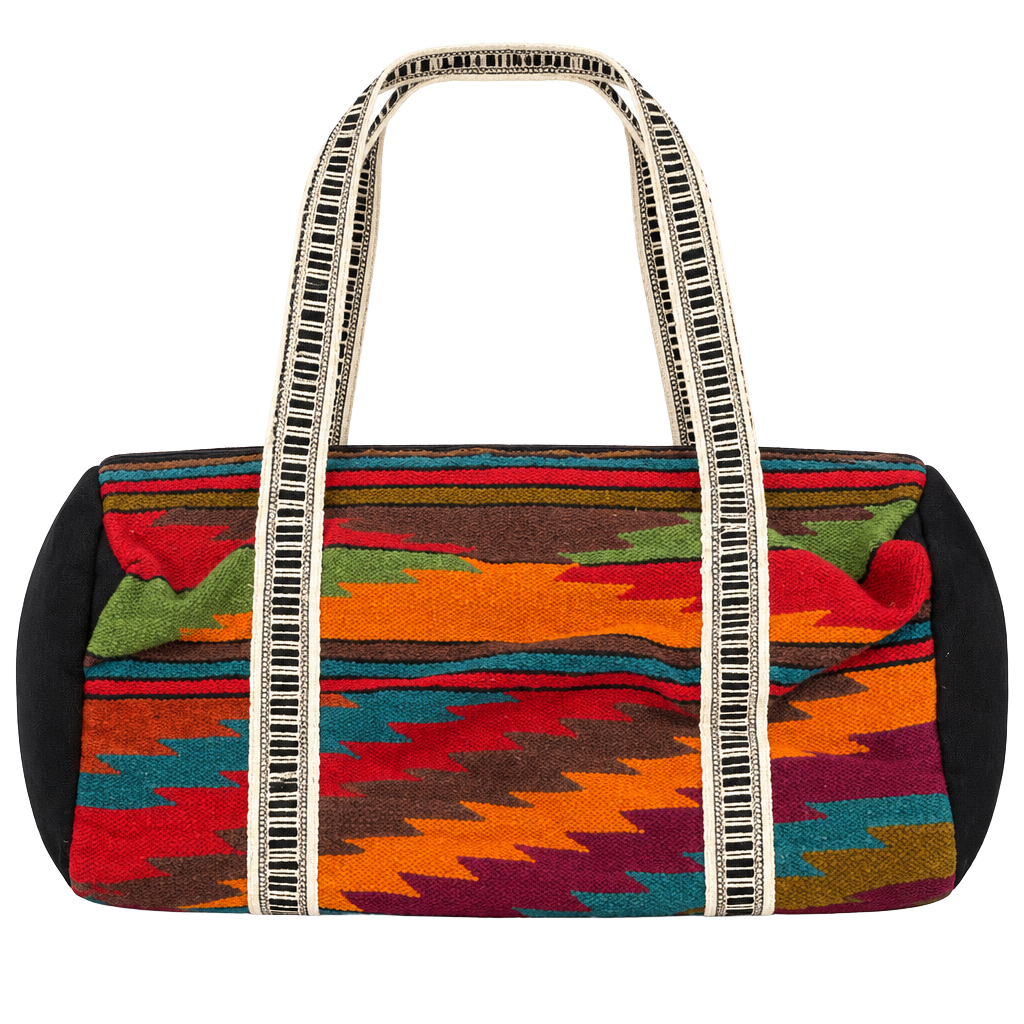 Unbranded Southwestern Aztec Blanket Duffel Weekender Bag Multi-Color 1