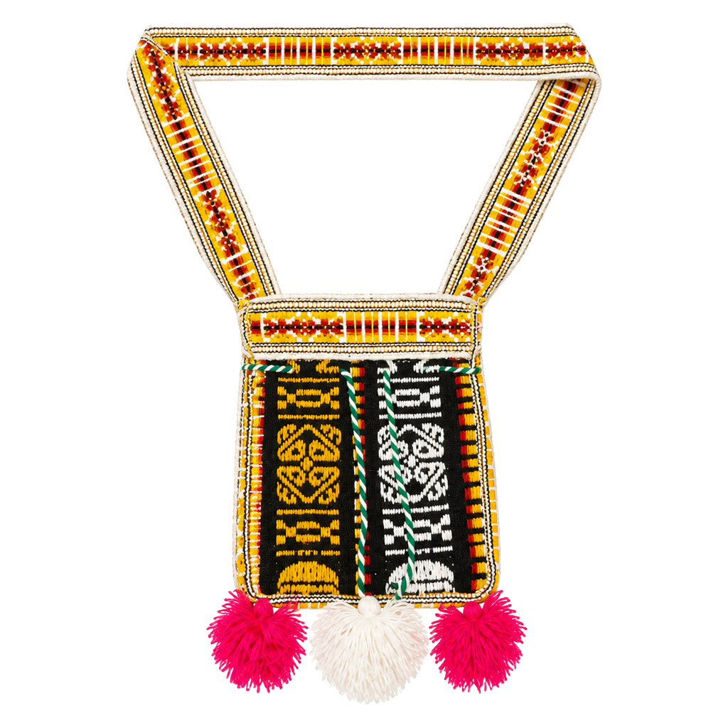 Handmade Woven Crossbody Bag Boho Hippie Festival Colorful Tassels 1