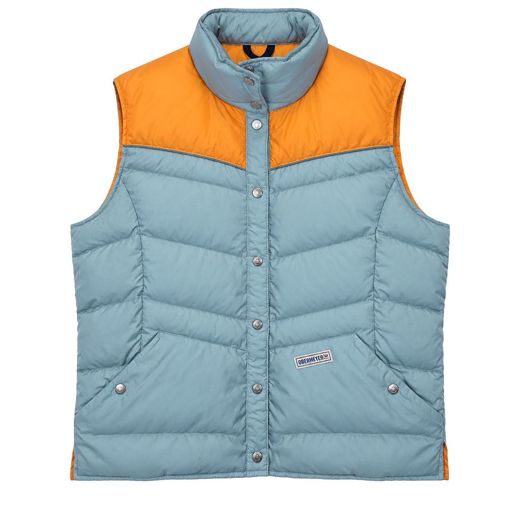 Obermeyer Puffer Vest Size L Blue Orange Heritage Collection 1