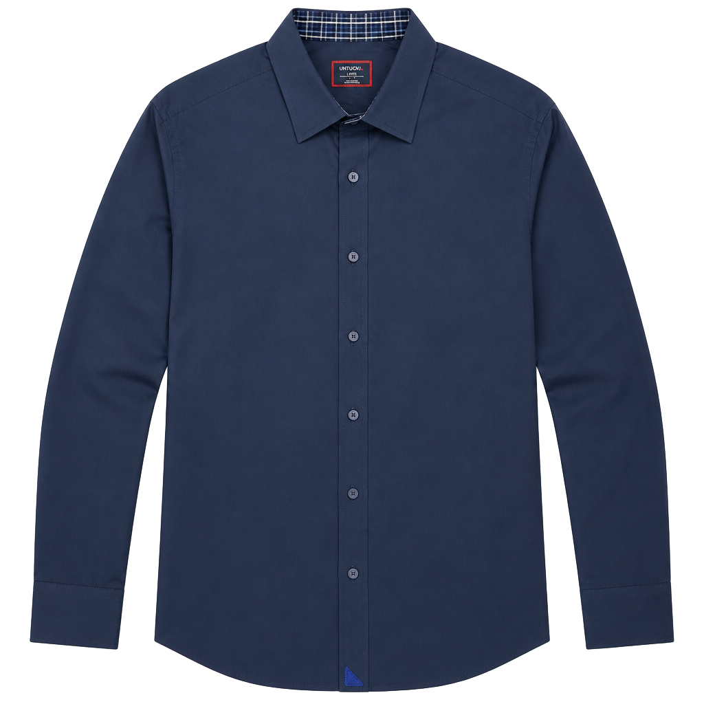 UNTUCKit Roberts-WF Shirt Size Large Blue Cotton Regular Fit 1
