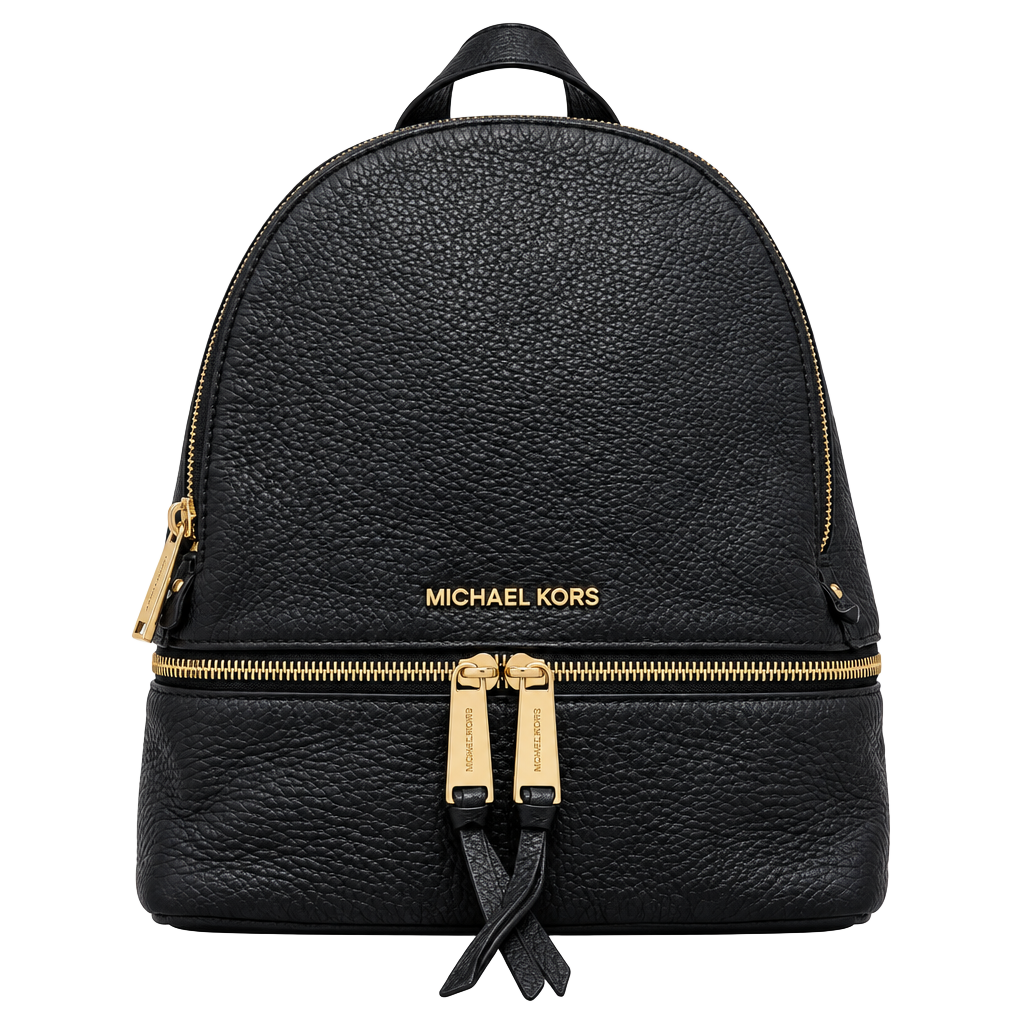 Michael Kors Black Pebbled Leather Backpack 1