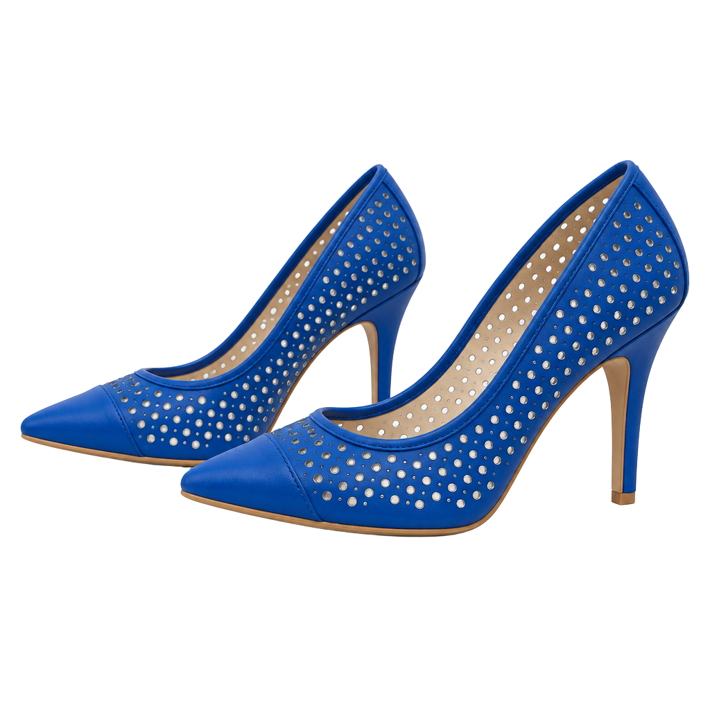 Christian Siriano Women Slip on Shoes Heels Blue with holes ..., 1