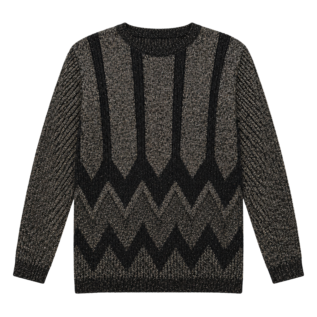 Norton McNaughton Metallic Sweater Size M Black Gold Lurex 1