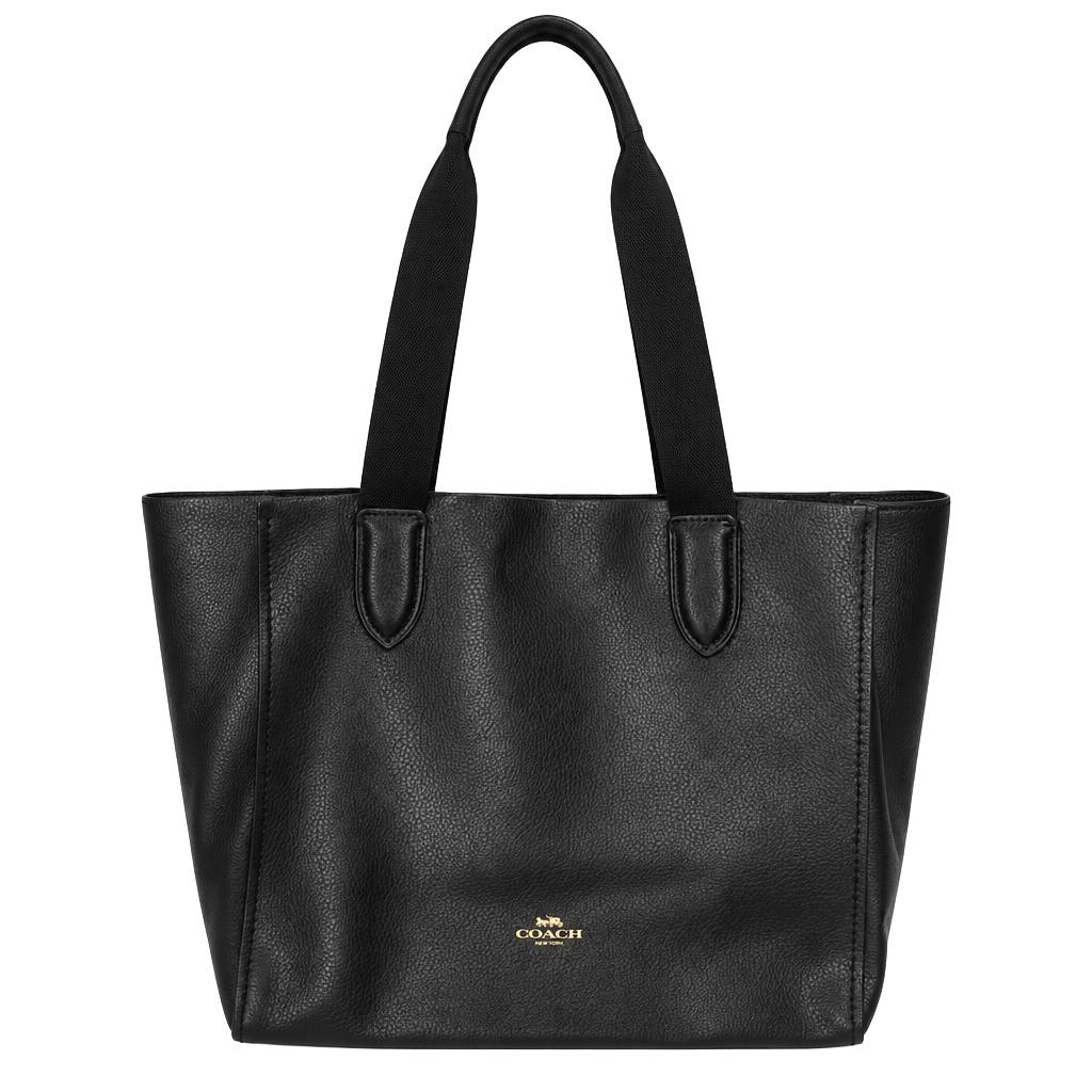 Coach Black Pebbled Leather Tote Bag 1