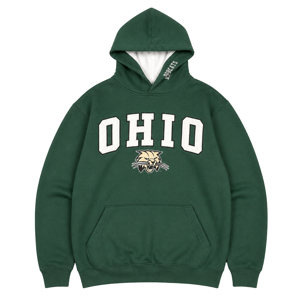 Stadium Athletics Ohio Bobcats Green Pullover Hoodie Size S 1