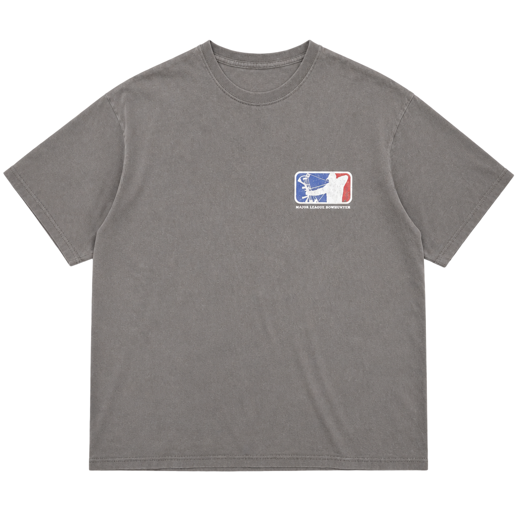 Major League Bowhunter Gray Double-Sided Graphic Logo Short Sleeve T-Shirt 1