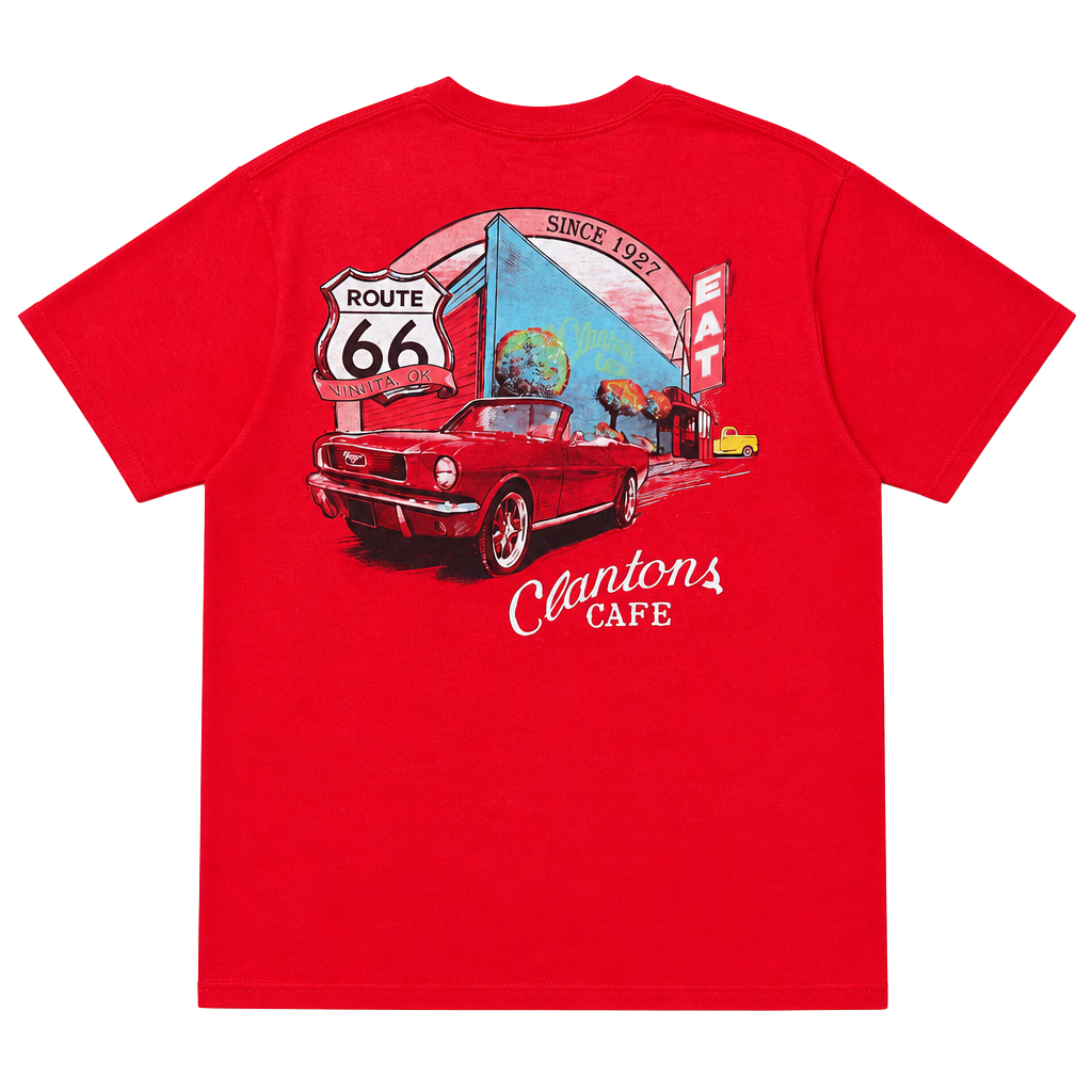 Port & Company Clanton's Cafe Route 66 Vinita Oklahoma Graphic T-Shirt 1