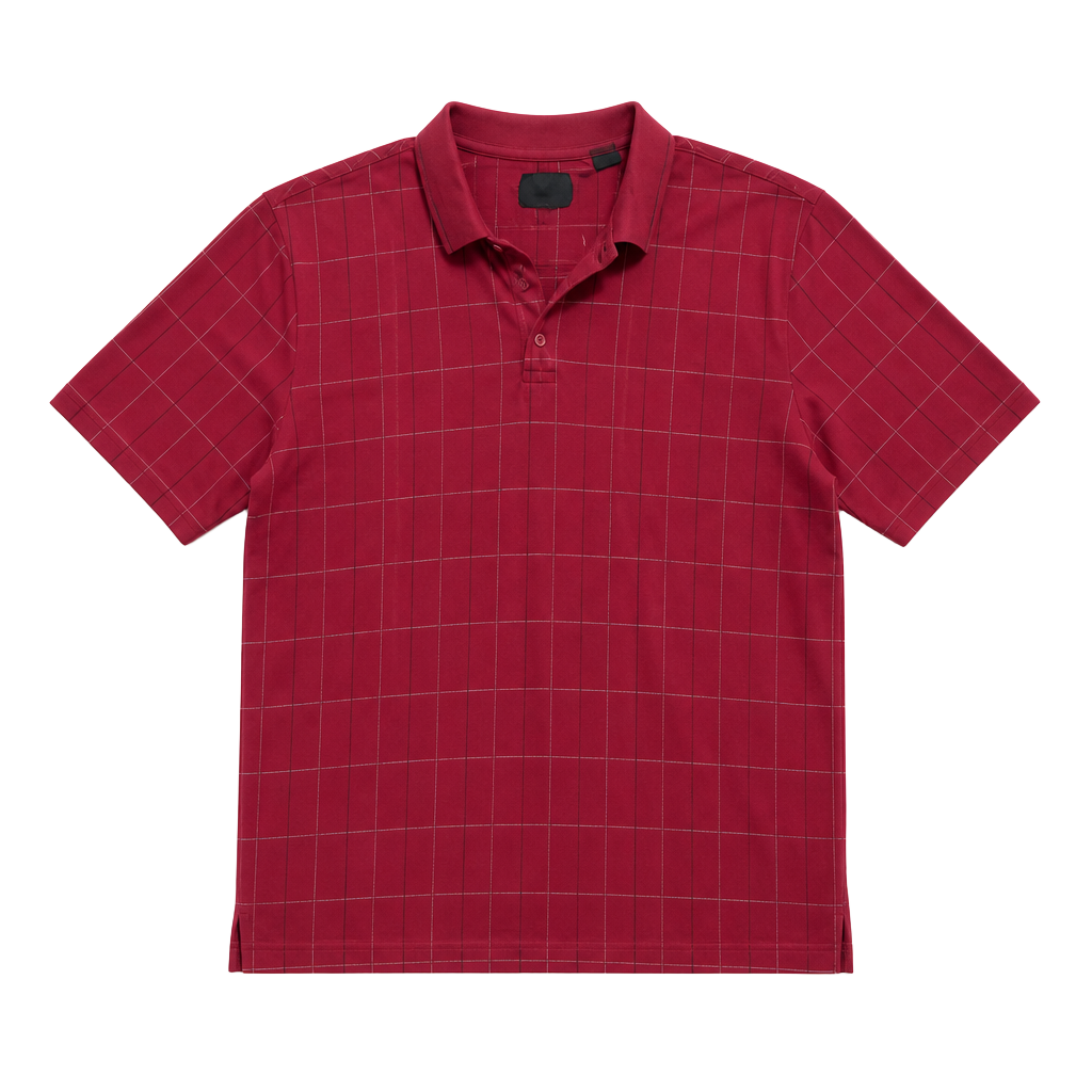 IZOD Golf Cotton Cool-FX Plaid Polo Shirt Red Size M 1