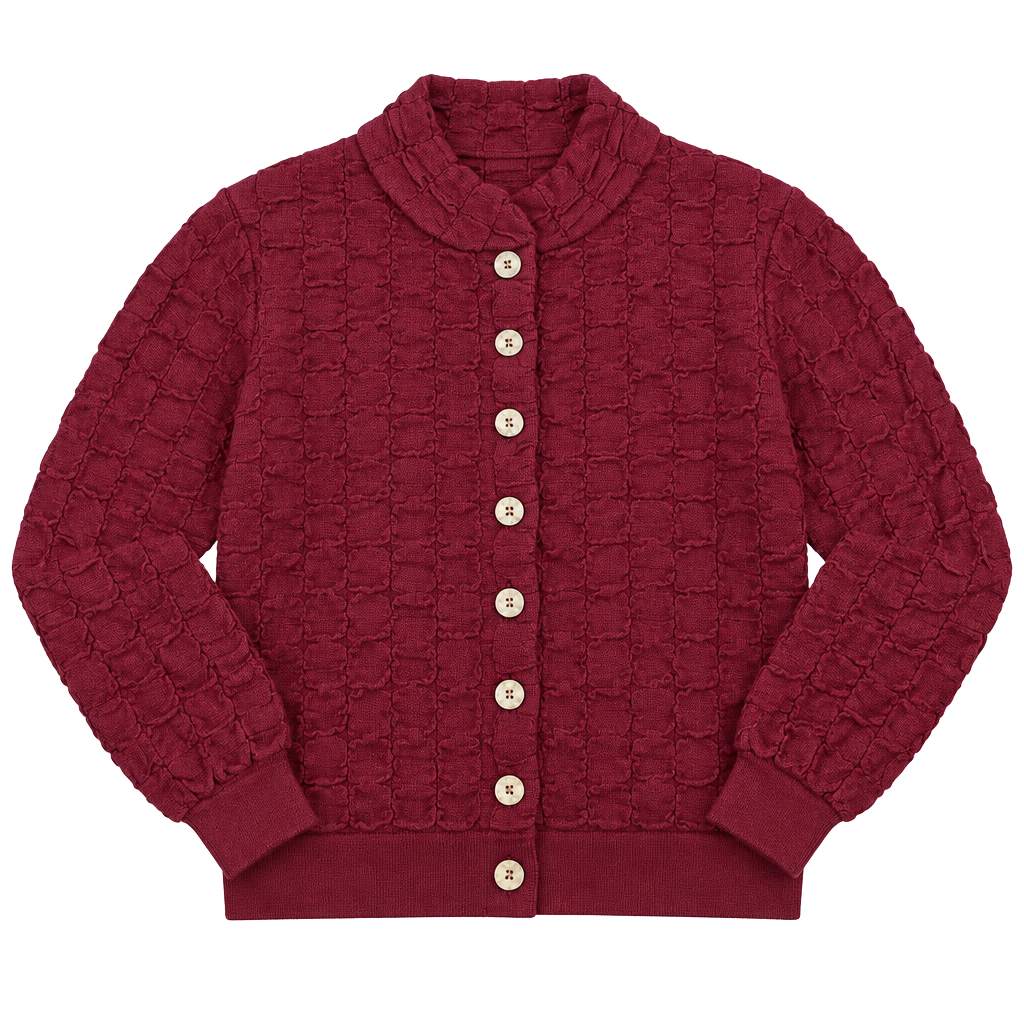 FP Beach Sunny Sweater Bomber Size XS Red Wine Burgundy Textured 1
