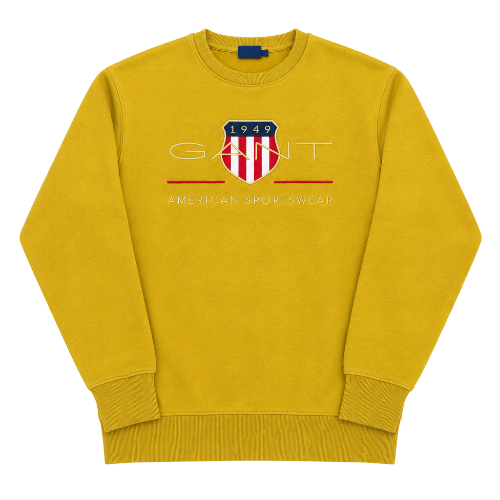 Gant 1949 American Sportswear Sweatshirt Crewneck Size XXL Mustard Yellow 1