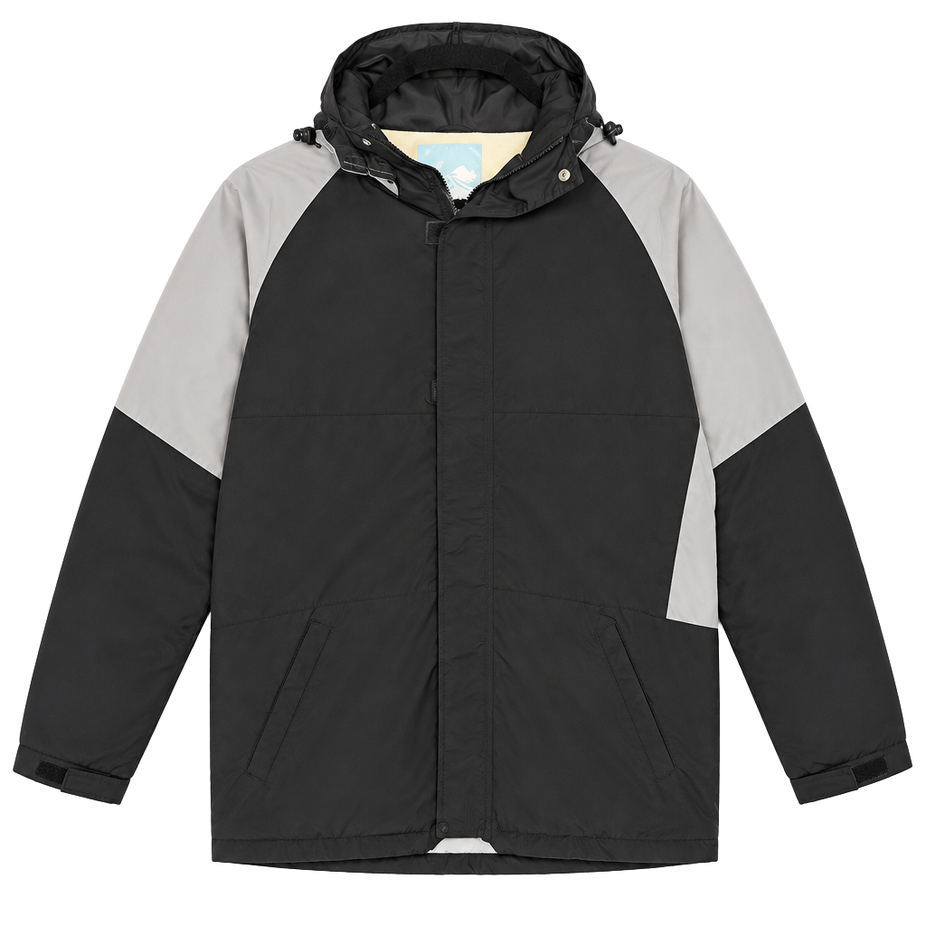 Steve & Barry's S&B Tech Hooded Jacket Size L Black Gray Windbreaker 1