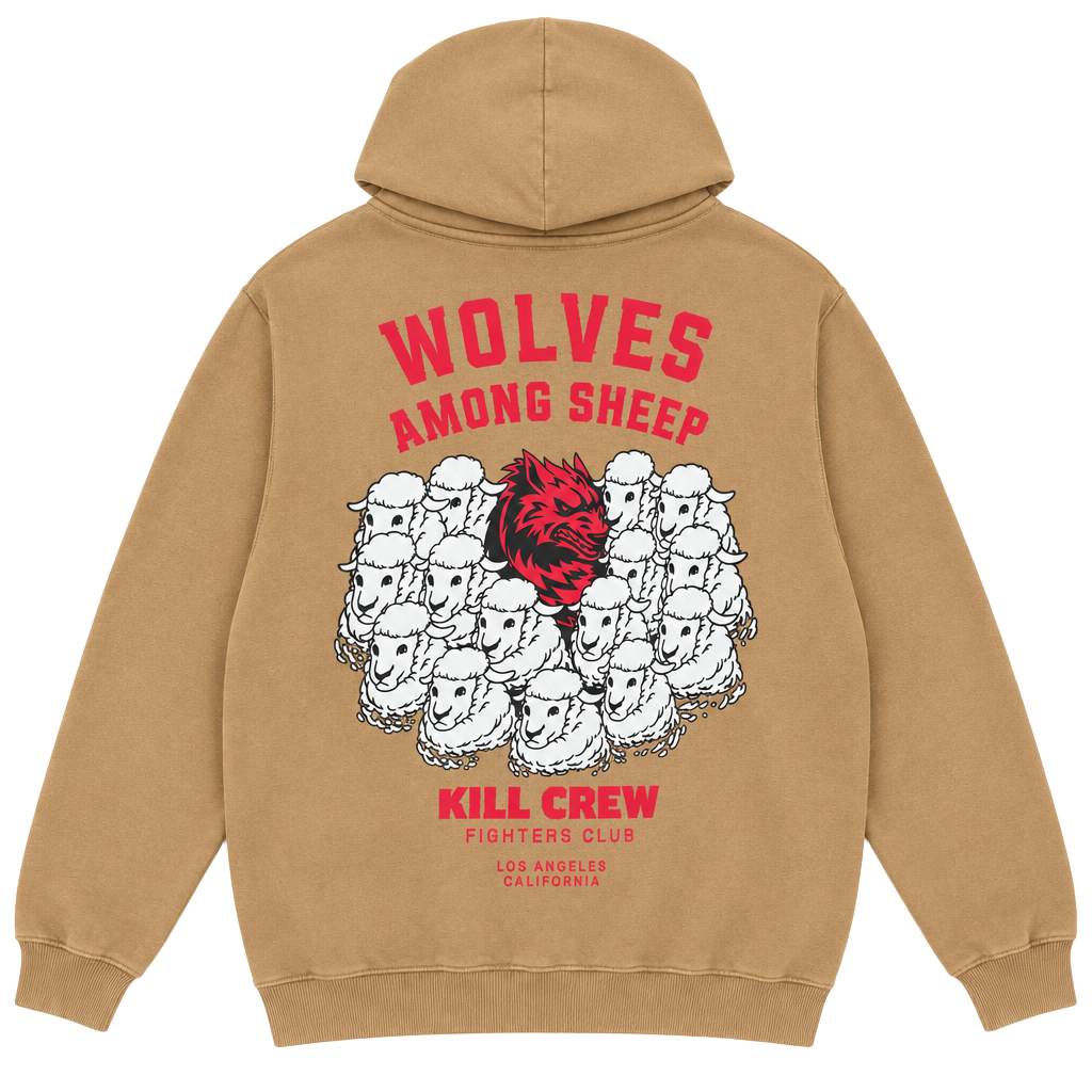 Kill Crew Wolves Among Sheep Hoodie Size M Sand 1