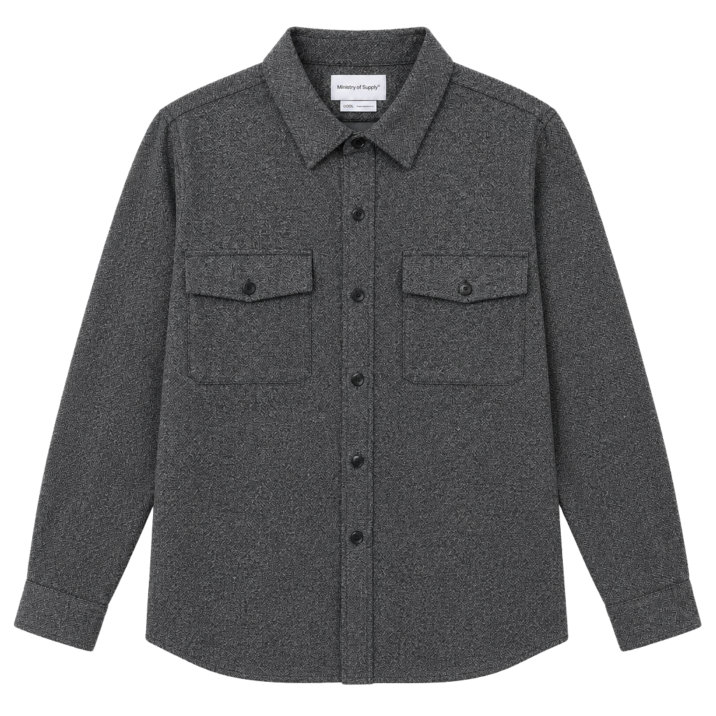 Ministry of Supply Fusion Overshirt Size XXXL Gray Flannel Shirt Jacket 1