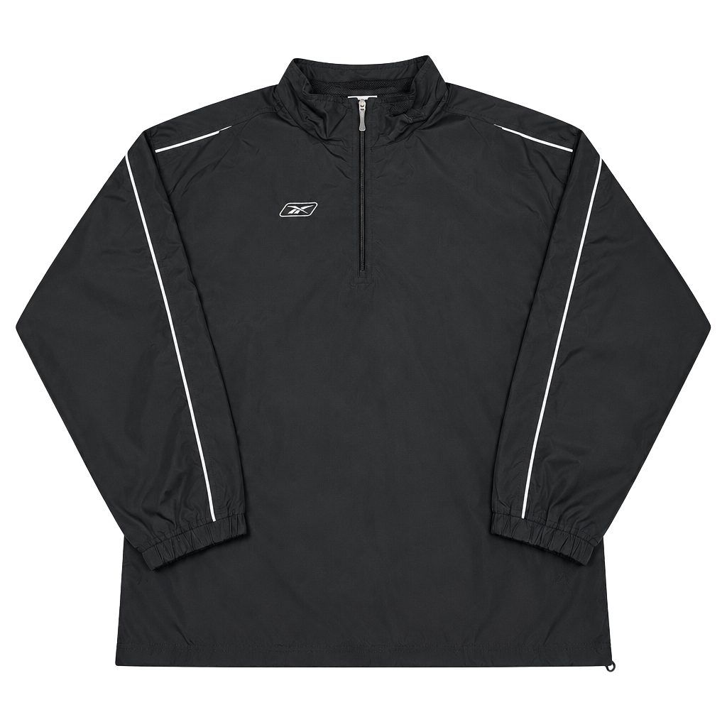 Reebok 1/2 Zip Windbreaker Jacket Black Size 3XL 1