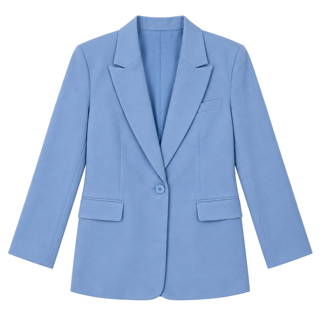 Open Edit Blazer Size S Blue Single Button Notch Lapel Jacket 1