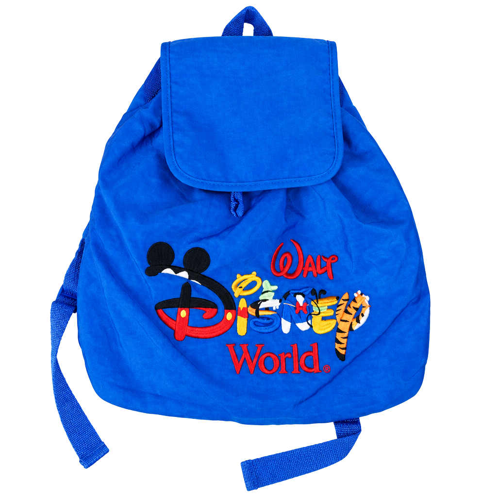 Walt Disney World Embroidered Blue Drawstring Backpack Tote Bag Z12 1