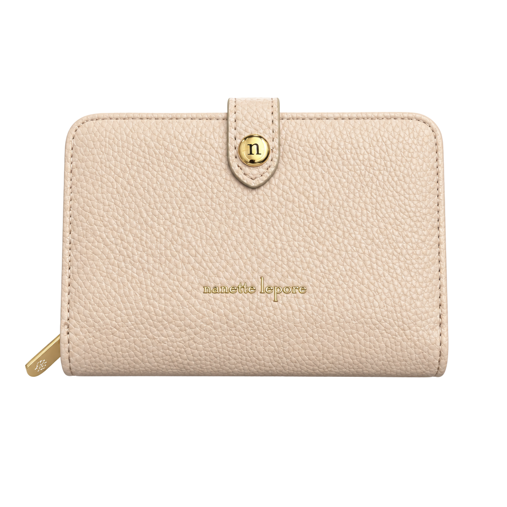 Nanette Lepore Pink Faux Leather Wallet Snap Closure 1