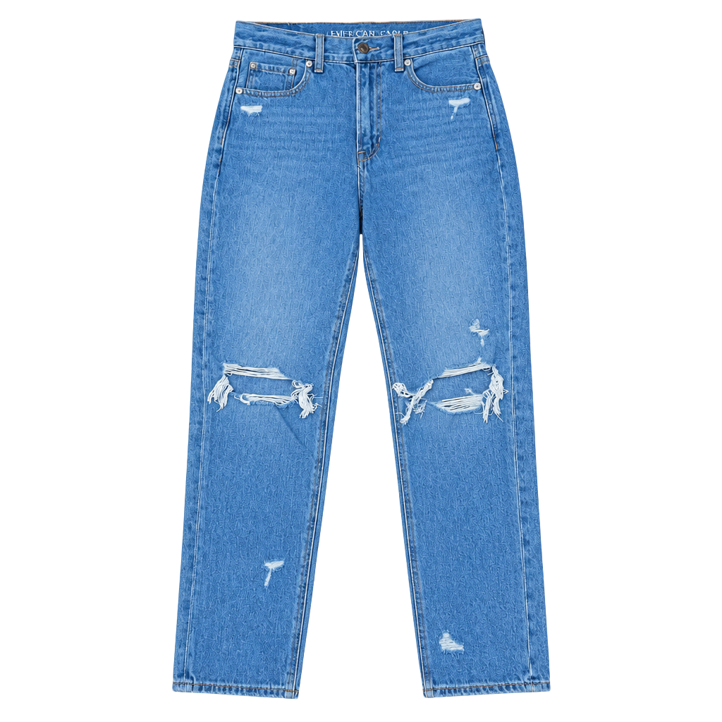 American Eagle Distressed Mom Jeans Size 2 Short Blue Denim 1