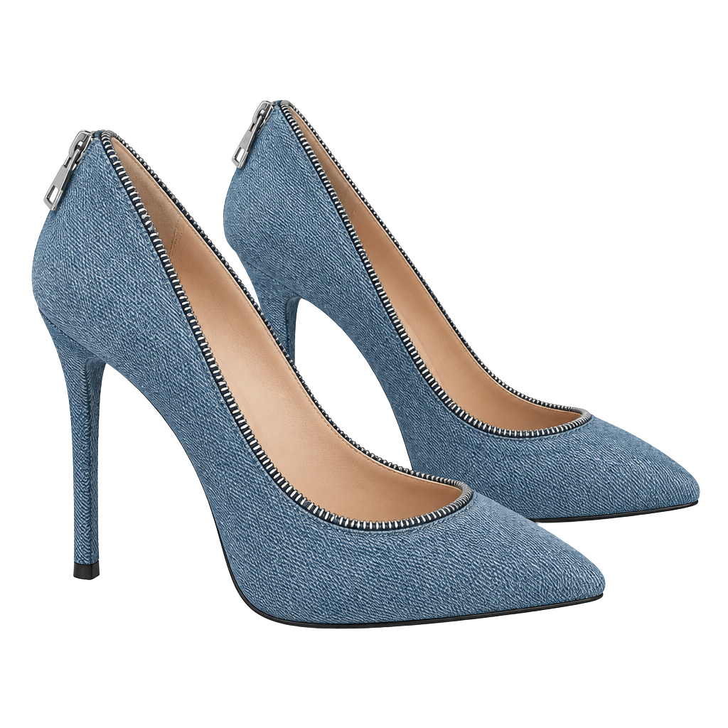 Diesel Denim Zipper Heels 8 1