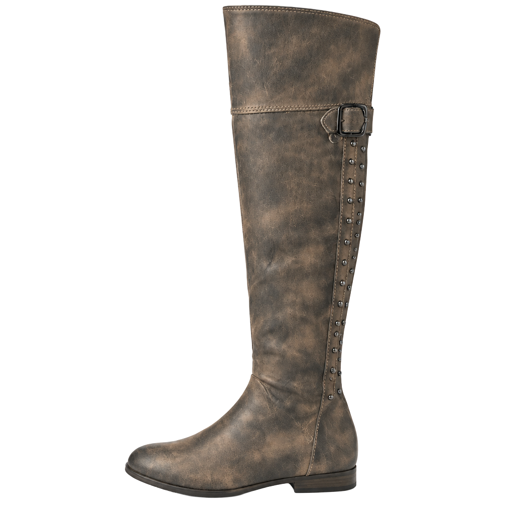 Vince Camuto Boots Studded Riding Boots Brown Leather 7.5 1