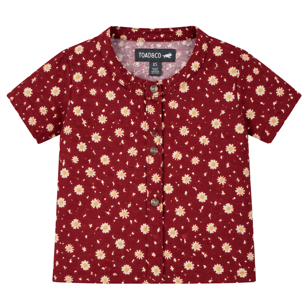 Toad&Co Long Sleeve Blouse Size XS Red Floral 1