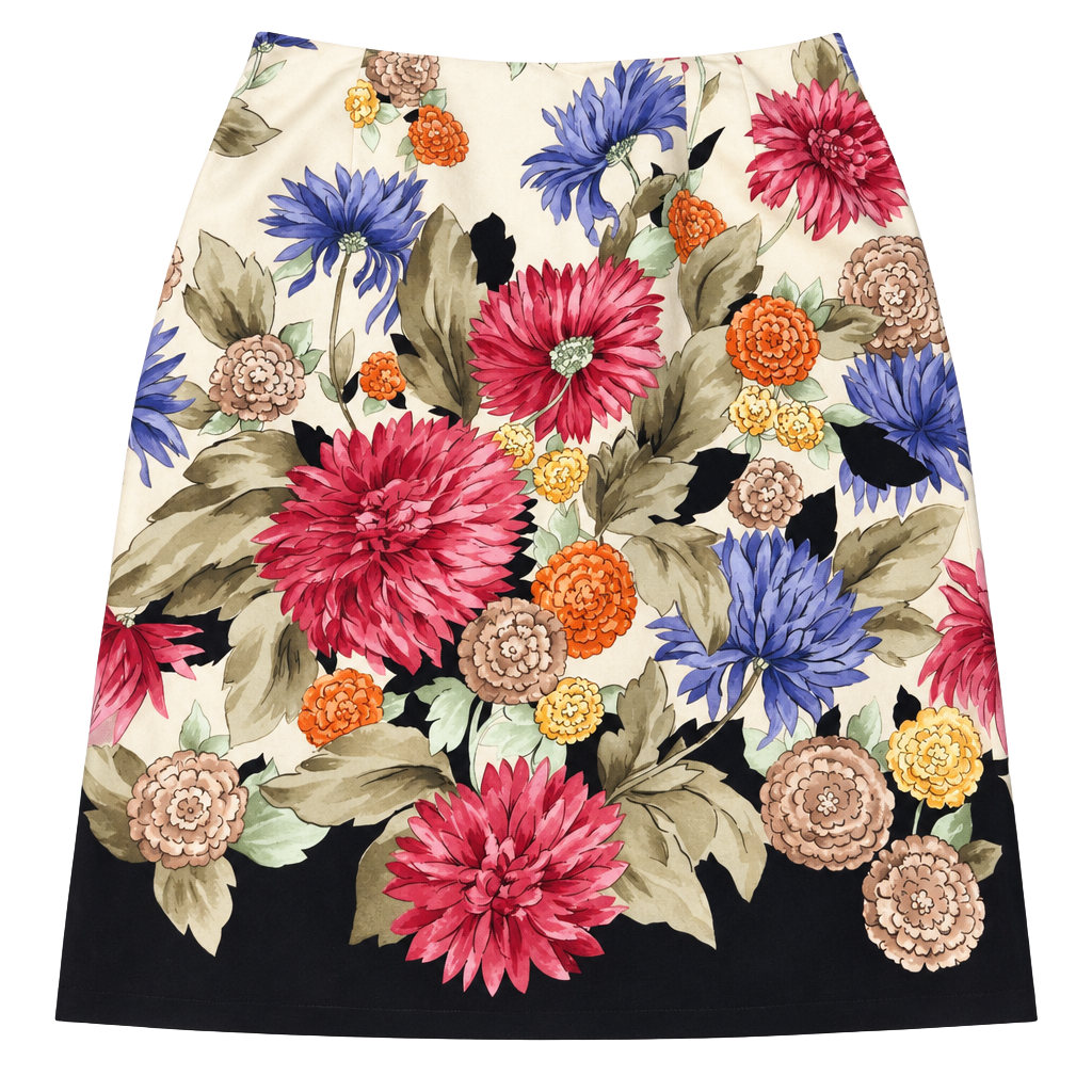 Talbots Floral Pencil Skirt Size 14 Silk Wool 1