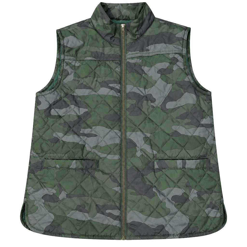 Crewcuts Quilted Camo Vest Size 10 Green 1