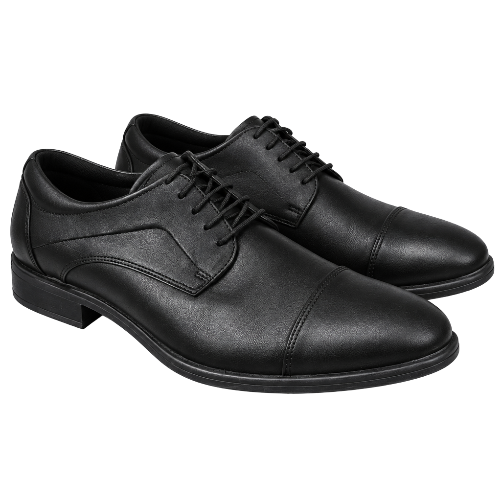ECCO Citytray Cap Toe Oxford Shoes Black Leather 9.5 1