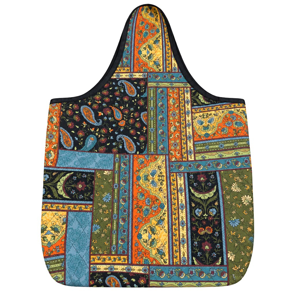 Quilted Paisley Patchwork Tote Bag 1