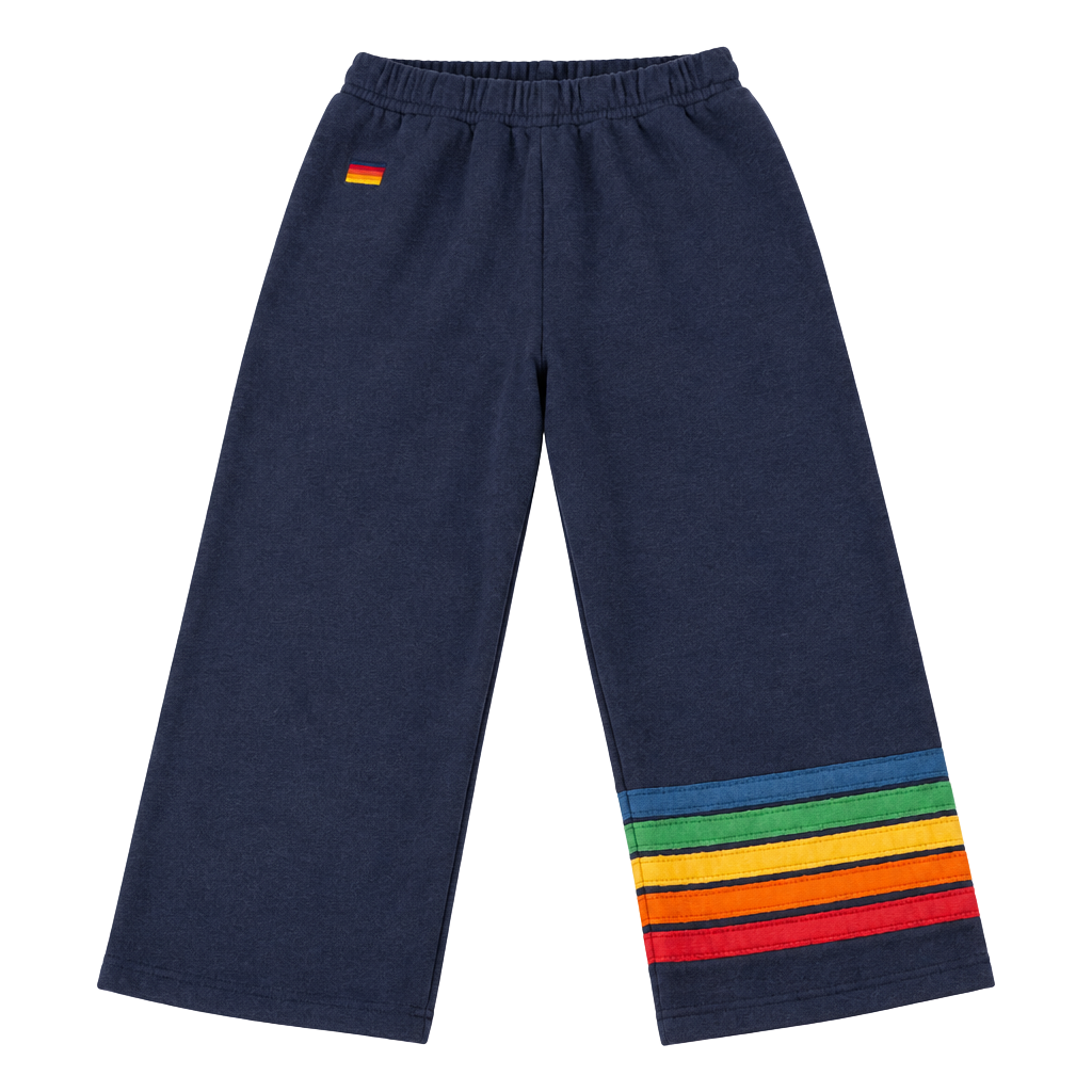 Aviator Nation Rainbow Stripe Joggers Size M Navy 1