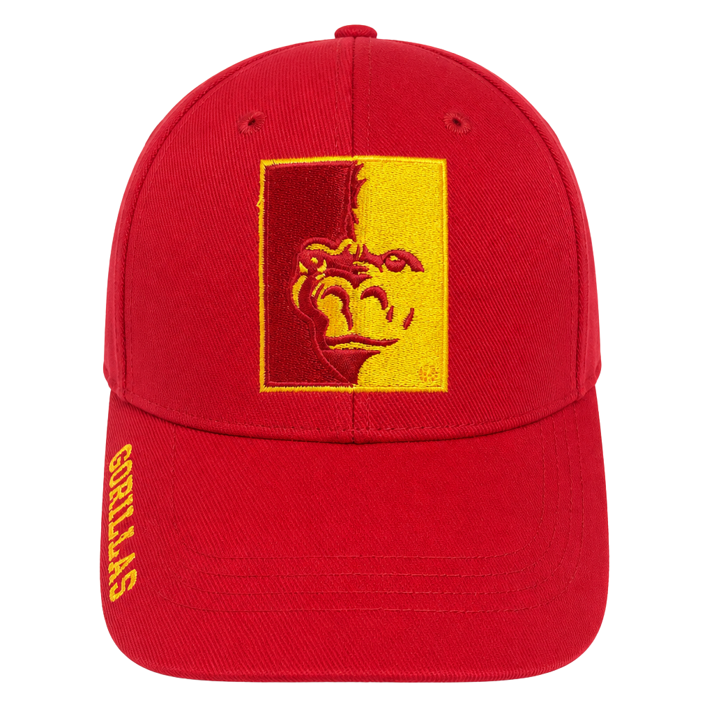 Pittsburg State Gorillas Hat – Red & Yellow Embroidered Logo – Russell Athletic 1