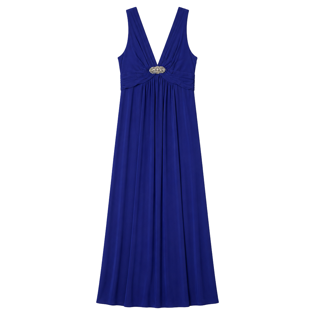BCBGMaxAzria Royal Blue Sleeveless Embellished Long Evening Formal Dress 1