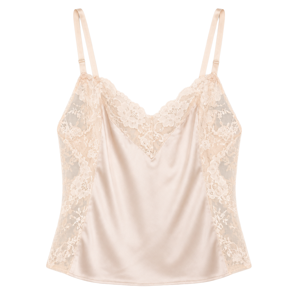 Vintage Henson Kickernick Size 34 Ivory Lace Sheer Camisole Lingerie USA Nylon 1