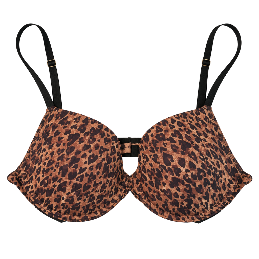 Juicy Couture Y2K Animal Print Bra Size 34C Leopard Intimates Lingerie Boudoir 1