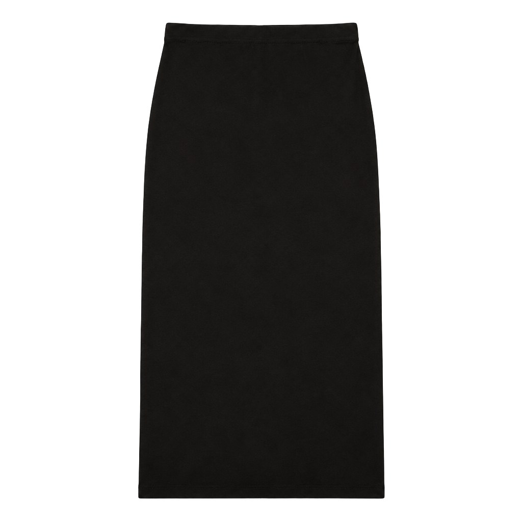 Vintage Milano Design Group Black Knit Maxi Skirt M Minimalist 90s Column Skirt 1