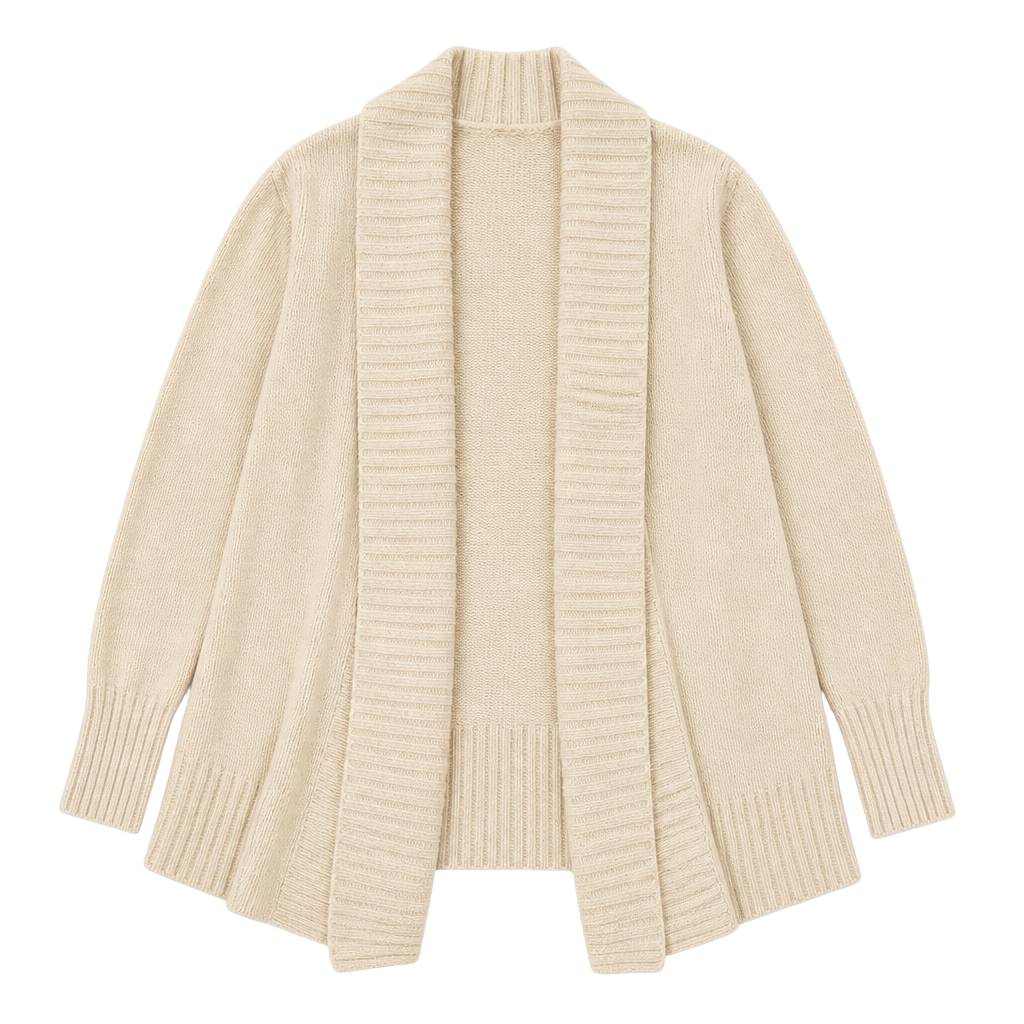 Seven7 Women's Ivory Chenille Open Front Ribbed Cardigan Granola Coastal 1