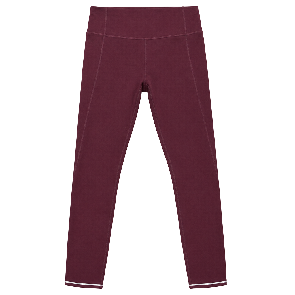 Athleta XS Burgundy High Rise Leggings Reflective Ankle Trim Running Workout 1