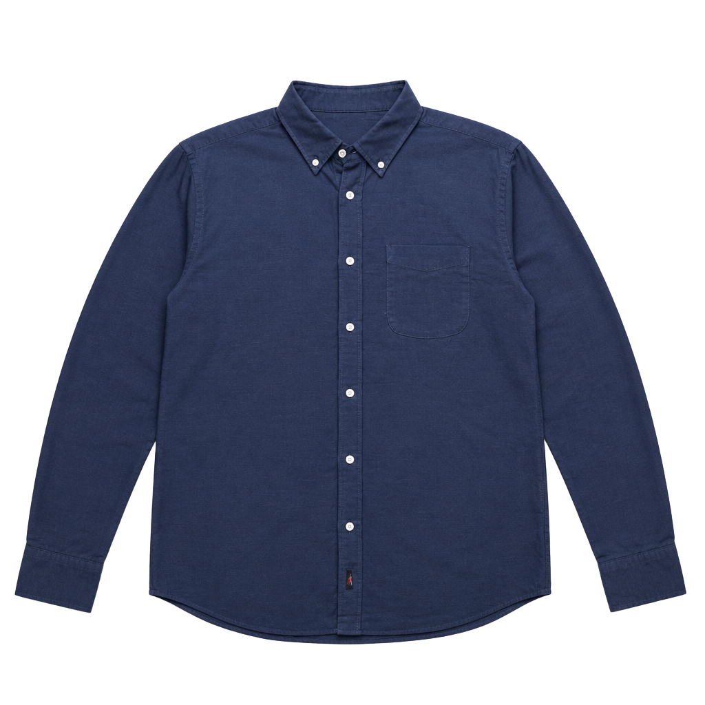 Faherty Movement Shirt in Navy Blue Lyocell Blend - Mens XL 1
