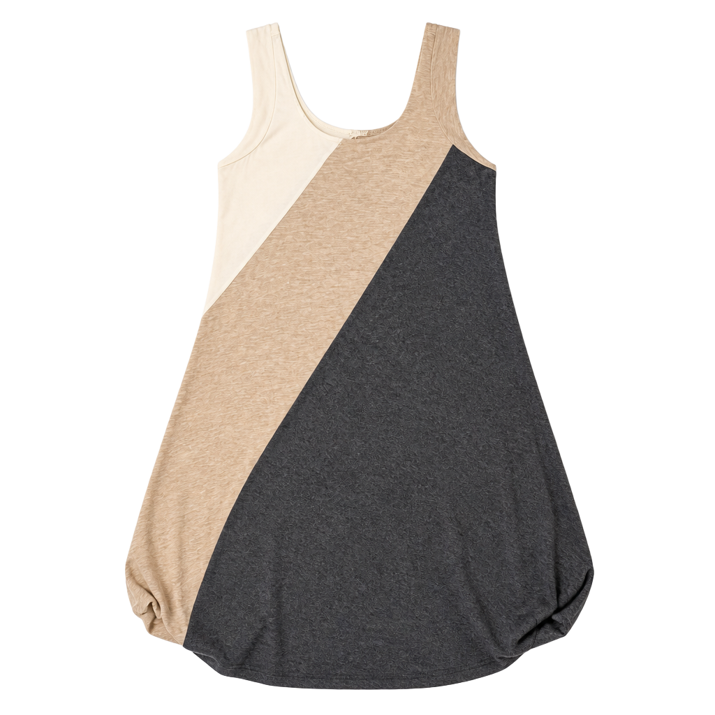 Weston Size XS Colorblock Asymmetrical Sharkbite Hem Sleeveless Tank Dress 1