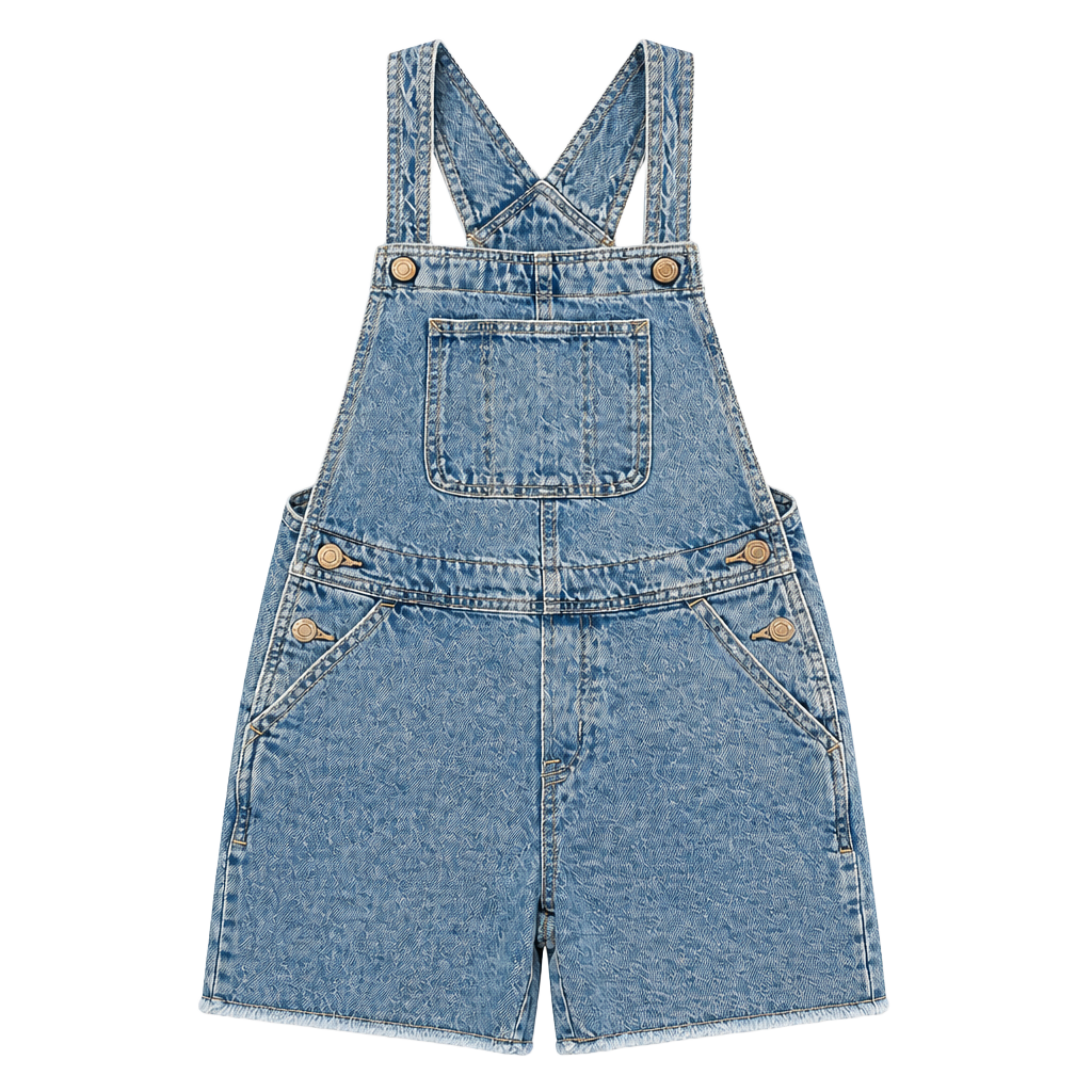 Gap Denim Light Wash Raw Hem Shortalls Overalls 1