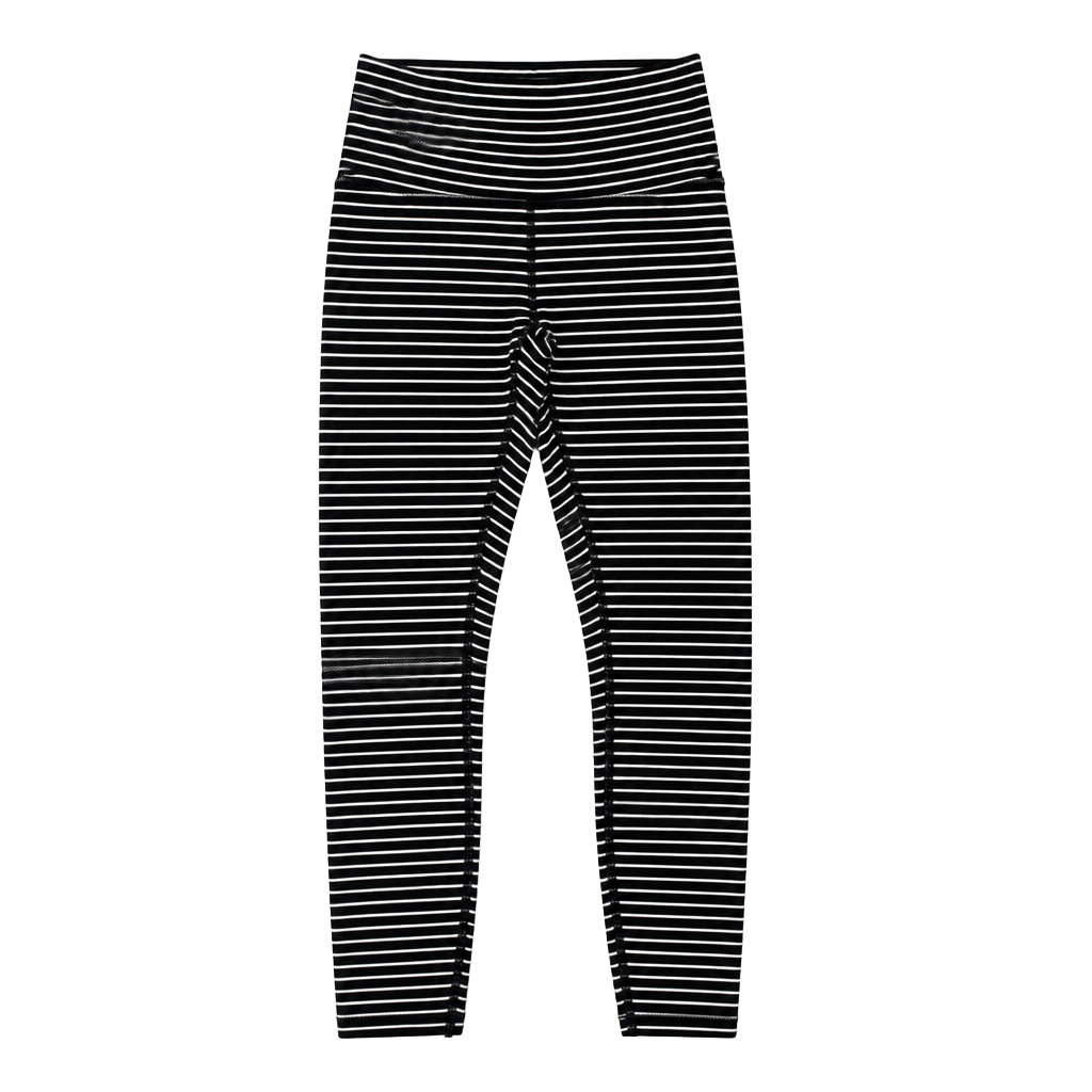 Lululemon Wunder Under High-Rise Tight 28" Parallel Stripe Black White Size 4 1
