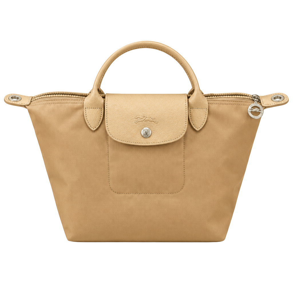 Longchamp Le Pliage Nylon Top Handle Bag Beige Gold 1