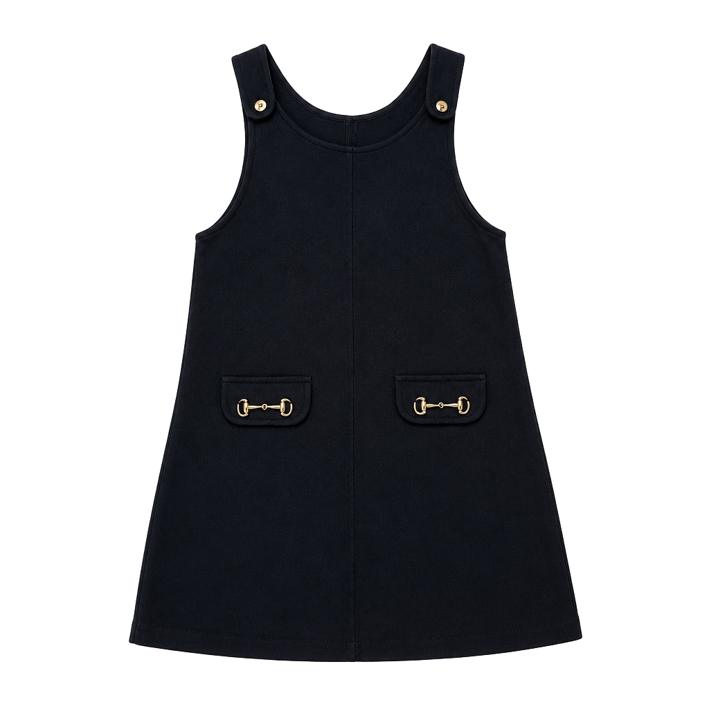 Zara Girls Navy Blue Pocket Detail Dress Size 11-12 1