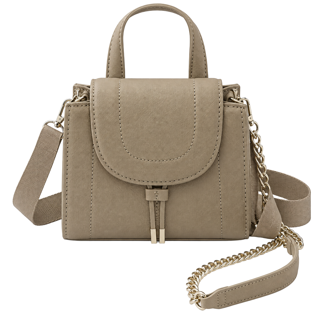 Zara Crossbody Bag Beige Chain Handle Top Handle 1